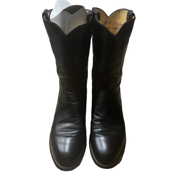 JUSTIN BOOTS Jackson 10" Roper Boot in Black Size 7.5 — CLOSET STAPLE!!! - Picture 2 of 7